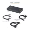 StarTech.com 2-portowy hybrydowy przełącznik KVM USB-A + HDMI i USB-C - Pojedynczy monitor 4K 60 Hz HDMI 2.0 - Kompaktowy przełącznik KVM HDMI dla komputerów stacjonarnych i/lub laptopów - Zasilany przez USB - Kompatybilny z Thunderbolt 3