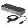 StarTech.com USB-C & USB-A Dock - Hybrydowa Uniwersalna Stacja Dokująca do Laptopa z Potrójnym Monitorem DisplayPort i HDMI 4K 60Hz - Zasilanie 85W, 6-portowy Hub USB, GbE, Audio - USB 3.1 Gen 2 10Gbps - TAA