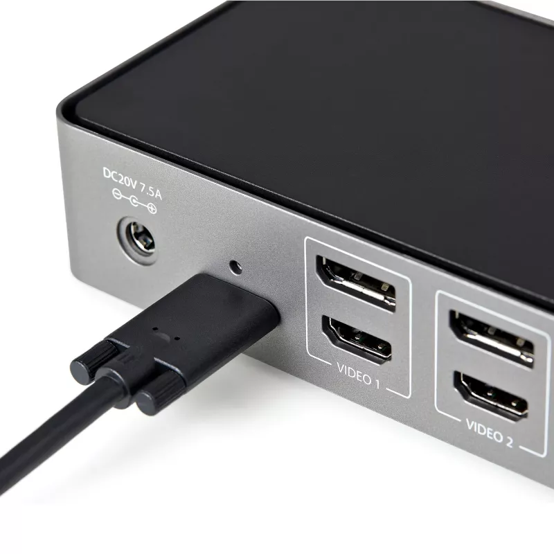 StarTech.com USB-C & USB-A Dock - Hybrydowa Uniwersalna Stacja Dokująca do Laptopa z Potrójnym Monitorem DisplayPort i HDMI 4K 60Hz - Zasilanie 85W, 6-portowy Hub USB, GbE, Audio - USB 3.1 Gen 2 10Gbps - TAA