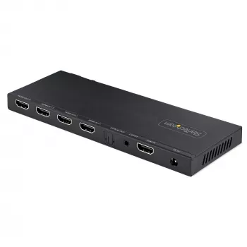 StarTech.com 4-portowy rozdzielacz HDMI, 4K 60Hz HDMI 2.0 Video, rozdzielacz HDMI 4K z wbudowanym skalowaniem, rozdzielacz HDMI 1 na 4, gniazdo audio 3,5 mm/optyczne, rozdzielacz HDMI Wyświetlacz/Wyjście