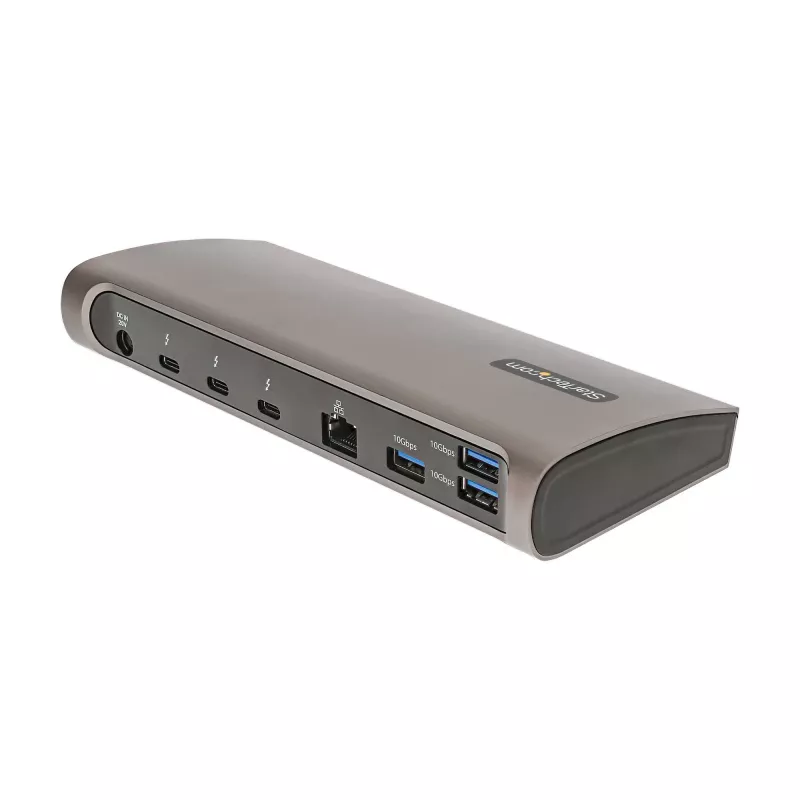 StarTech.com Stacja dokująca Thunderbolt 4, zasilanie 96W, pojedyncze 8K/podwójny monitor 4K 60Hz, 3 porty TB4/USB4, 4 porty USB-A, SD, GbE, stacja dokująca Thunderbolt 4 dla Windows lub MacBook z TB3, kabel 0,8 m