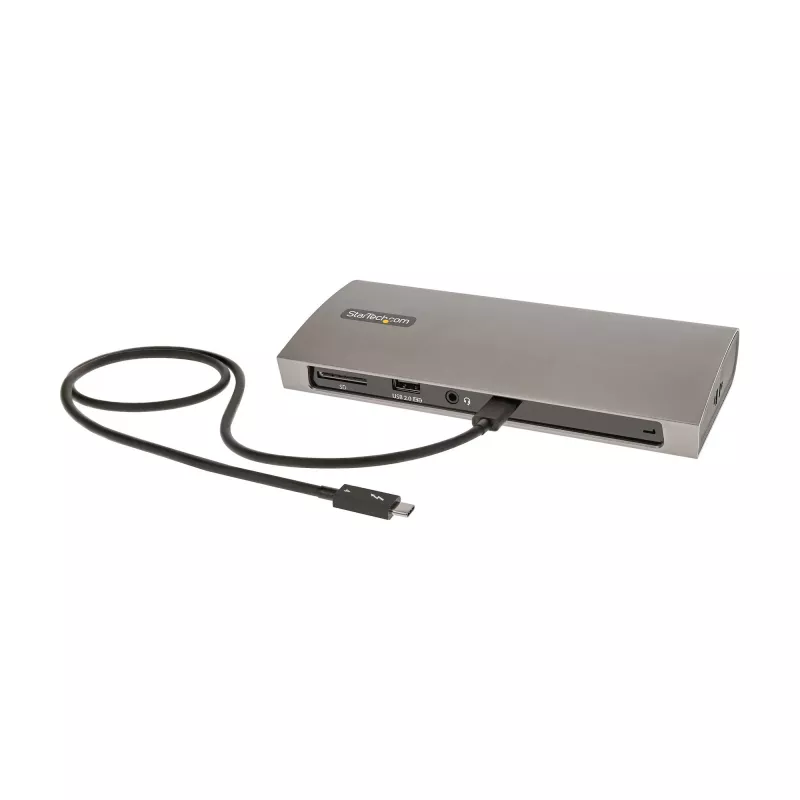 StarTech.com Stacja dokująca Thunderbolt 4, zasilanie 96W, pojedyncze 8K/podwójny monitor 4K 60Hz, 3 porty TB4/USB4, 4 porty USB-A, SD, GbE, stacja dokująca Thunderbolt 4 dla Windows lub MacBook z TB3, kabel 0,8 m