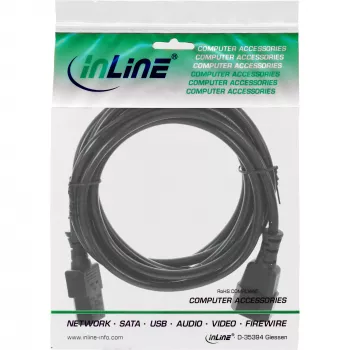 Przedłużacz do urządzeń chłodniczych InLine, C13 / C14, czarny, 2 m