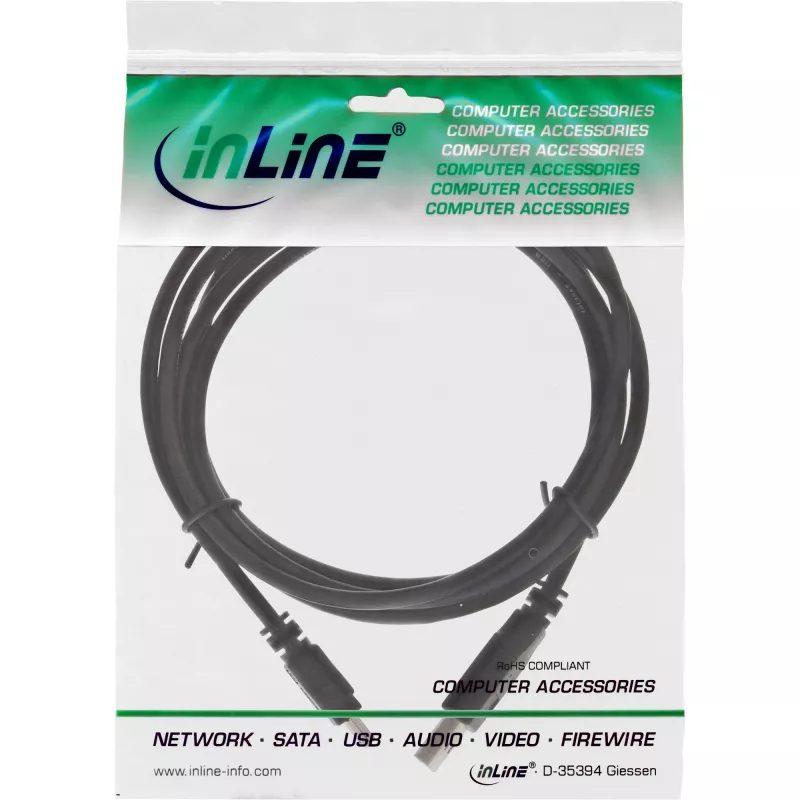 InLine USB 2.0 Mini kabel USB Type A męski / Mini B męski, 5pin, czarny, 5m