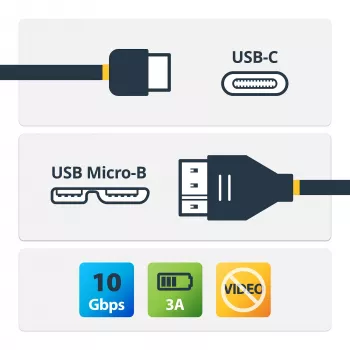 StarTech.com Kabel USB-C na Micro-B – M/M – 0,5 m – USB 3.1 (10 Gb/s)
