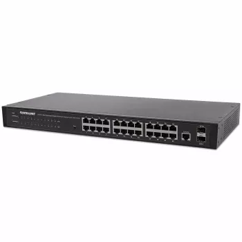 Intellinet 24-portowy przełącznik sieciowy, 24 porty (RJ45), do montażu w szafie, Gigabit, 4 SFP, Ethernet Web-Smart, 10/100/1000 Mbit