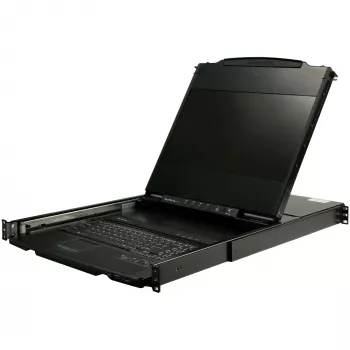 StarTech.com Dual Rail Rackmount KVM Console HD 1080p - Single Port DVI/VGA KVM w/17 inch LCD Monitor for Server Rack - Fully Featured 1U LCD KVM Drawer w/Cables - USB Support - 44230 MTBF
