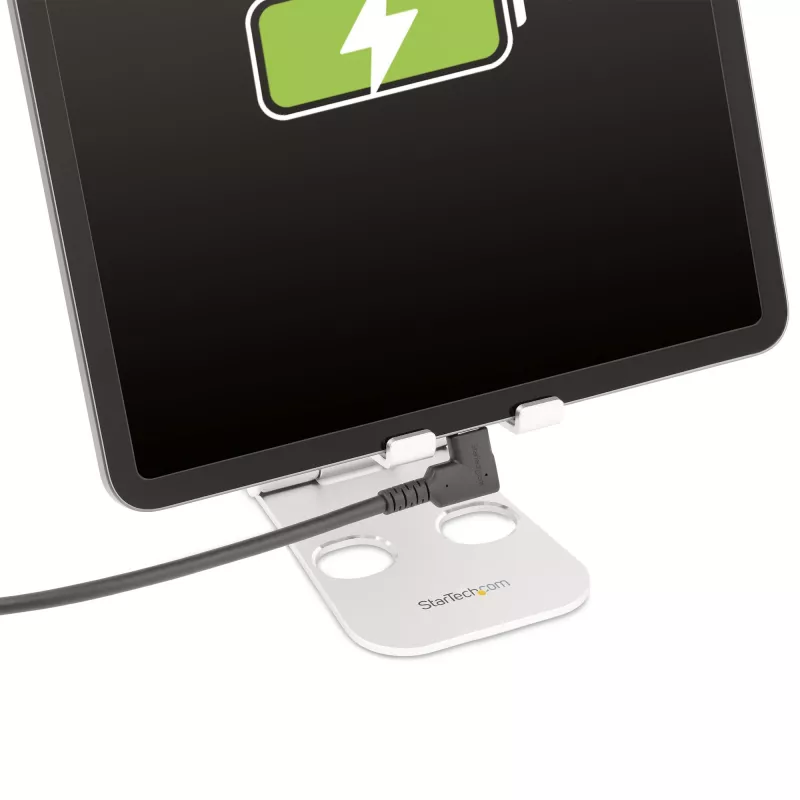 StarTech.com 3ft (1m) Wytrzymały Kątowy Kabel USB-C, USB 3.2 Gen 2 (10 Gbps), Pełnofunkcyjny Kabel USB C do C do Transferu Danych, 4K 60Hz DP Alt Mode, 100W Power Delivery - Kabel USB Type-C 90 Stopni