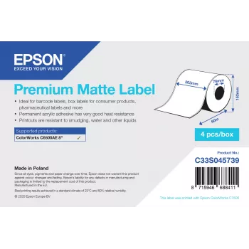 Etykieta ciągła Epson C33S045739 do drukarek biała
