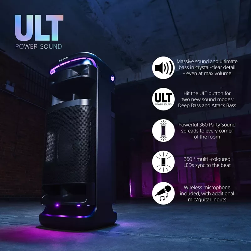 Głośnik Sony SRS-ULT1000 ULT TOWER 10 — 139 W, Bluetooth, przenośny, czarny