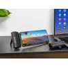 Manhattan Powerbank ze zintegrowaną wtyczką USB-C, 5000 mAh, moc wyjściowa do 10 W, podpórka umożliwiająca użycie jako uchwyt do ładowania telefonu, czarny, roczna gwarancja