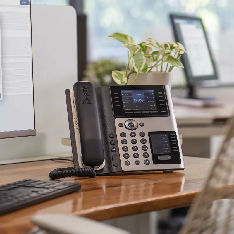 Telefon IP POLY Edge E400 8 linii Przewodowa słuchawka Czarny