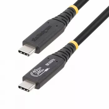 StarTech.com 50cm (1.6ft) Kabel USB4, certyfikowany przez USB-IF kabel USB-C, 40 Gb/s, 240 W Power Delivery PD 3.1 EPR, 8K 60 Hz, kabel/przewód do przesyłu danych USB Type-C, kompatybilny z portami Thunderbolt/USB 3.2