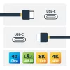 StarTech.com 50cm (1.6ft) Kabel USB4, certyfikowany przez USB-IF kabel USB-C, 40 Gb/s, 240 W Power Delivery PD 3.1 EPR, 8K 60 Hz, kabel/przewód do przesyłu danych USB Type-C, kompatybilny z portami Thunderbolt/USB 3.2