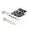 StarTech.com 5-Port USB PCIe Card, USB 3.2 10Gbps, PCI Express Card z 4 portami USB-C, 1 wewnętrzny port USB-A, karta kontrolera USB PCIe, Windows/macOS/Linux