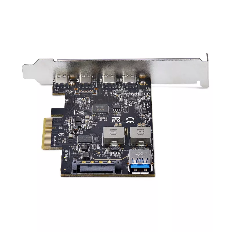 StarTech.com 5-Port USB PCIe Card, USB 3.2 10Gbps, PCI Express Card z 4 portami USB-C, 1 wewnętrzny port USB-A, karta kontrolera USB PCIe, Windows/macOS/Linux
