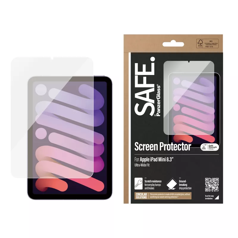 Osłona ekranu PanzerGlass SAFE. by ® do iPad Mini 8,3'' (2021, 2024) | Ultra-Wide Fit