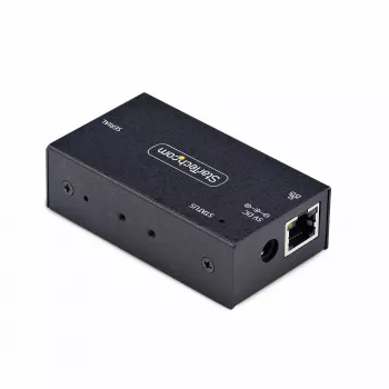 StarTech.com 1-portowy adapter szeregowy do Ethernetu, serwer urządzeń szeregowych IP do zdalnych urządzeń RS232, montaż na ścianie/szynie DIN, metalowa obudowa, konwerter RJ45 LAN na DB9 szeregowy