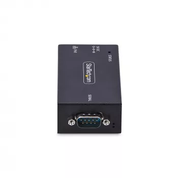 StarTech.com 1-portowy adapter szeregowy na Ethernet, serwer urządzeń szeregowych IP 802.3af PoE do zdalnych urządzeń RS232, montaż na ścianie/szynie DIN, konwerter RJ45 LAN na DB9 szeregowy, TAA