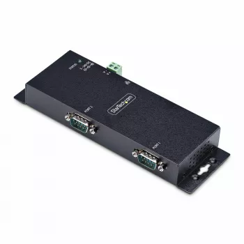 StarTech.com 2-portowy adapter szeregowy na Ethernet, serwer urządzeń szeregowych IP do zdalnych urządzeń RS232, montaż na ścianie/szynę DIN, metalowa obudowa, konwerter RJ45 LAN na DB9 szeregowy