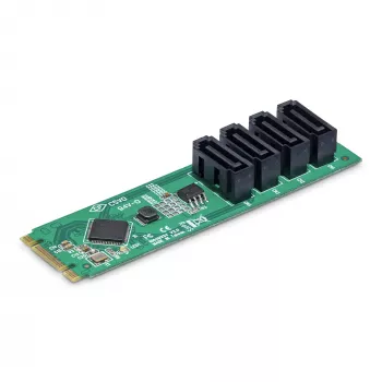 StarTech.com 4-portowa karta adaptera M.2 na SATA, karta rozszerzeń M.2 PCIe 3.0 na HDD/SSD SATA, chipset ASM1064, M.2 NVMe na 4x HDD/SSD dla Windows/macOS/Linux