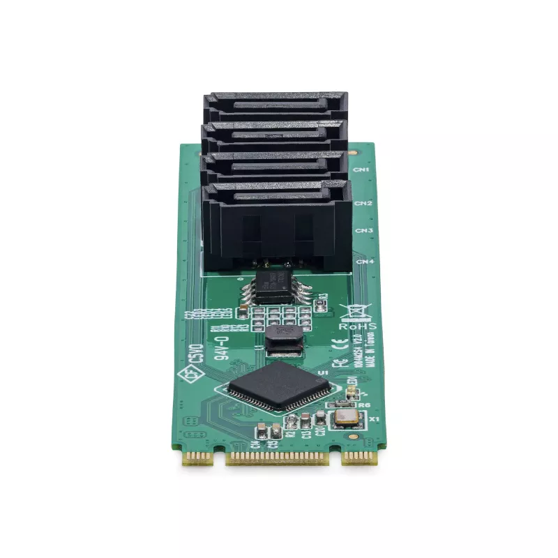 StarTech.com 4-portowa karta adaptera M.2 na SATA, karta rozszerzeń M.2 PCIe 3.0 na HDD/SSD SATA, chipset ASM1064, M.2 NVMe na 4x HDD/SSD dla Windows/macOS/Linux