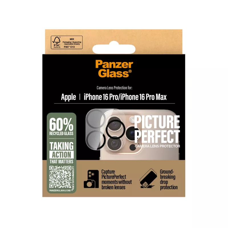 PanzerGlass ® PicturePerfect Ochrona obiektywu aparatu iPhone 16 Pro | 16 Pro Max