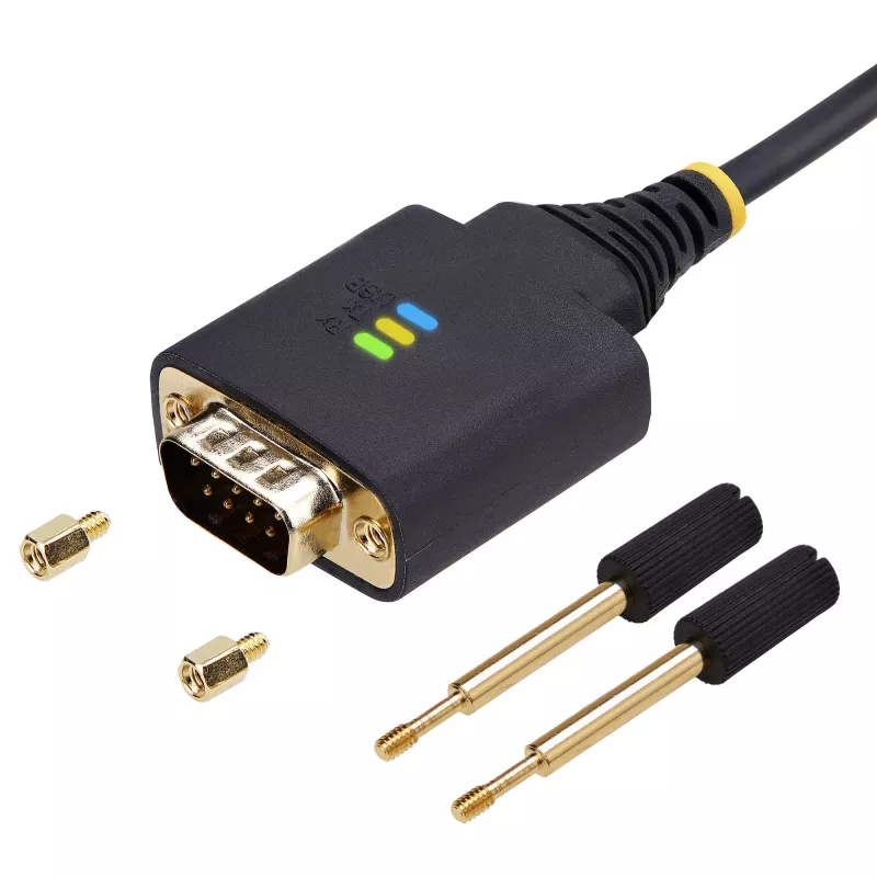 StarTech.com kabel przejściówki USB na szeregowy 6.6ft (2m), zachowanie COM, wymienne śruby/nakrętki, USB-A na DB9 RS232, układ FTDI, ochrona ESD, Windows/macOS/Linux