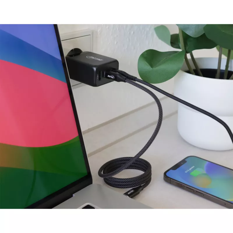 InLine zasilacz USB PD, ładowarka GaN, 3-portowa, Dual USB-C + USB-A, 65W