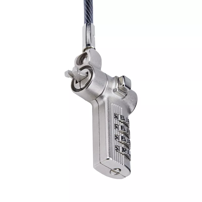 StarTech.com Universal Laptop kabel Lock 6.6ft (2m), Serialized Security kabel for Notebook, Kompatybilny w/Noble Wedge®/Nano/K-Slot; Keyless Combination kabel, TAA