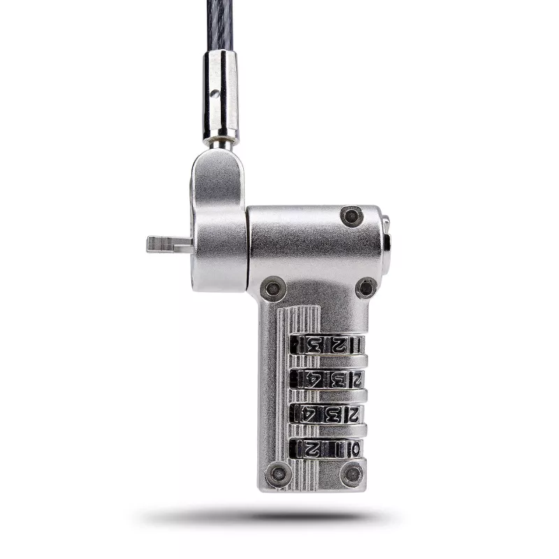 StarTech.com Universal Laptop kabel Lock 6.6ft (2m), Serialized Security kabel for Notebook, Kompatybilny w/Noble Wedge®/Nano/K-Slot; Keyless Combination kabel, TAA