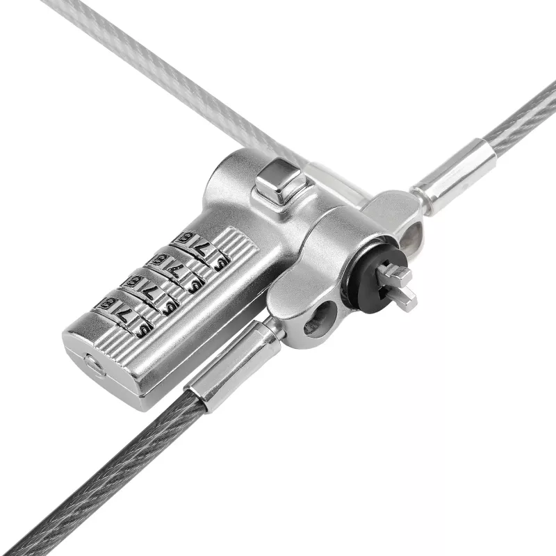 StarTech.com Universal Laptop kabel Lock 6.6ft (2m), Serialized Security kabel for Notebook, Kompatybilny w/Noble Wedge®/Nano/K-Slot; Keyless Combination kabel, TAA