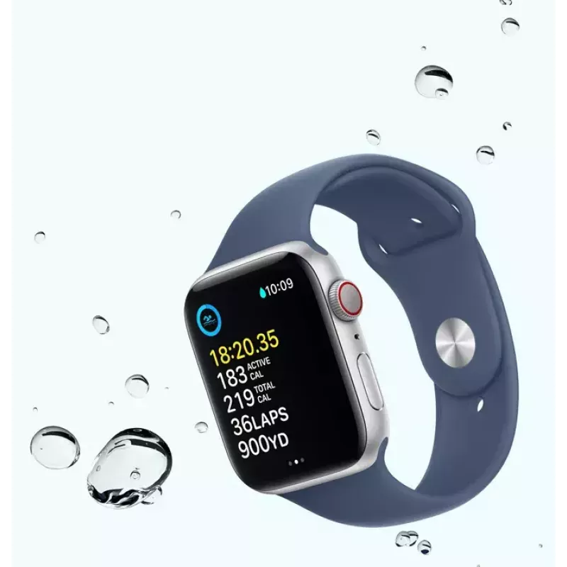 Smartwatch Apple Watch SE GPS + Cellular 44mm Srebrna Aluminiowa Koperta Niebieski Sport Loop