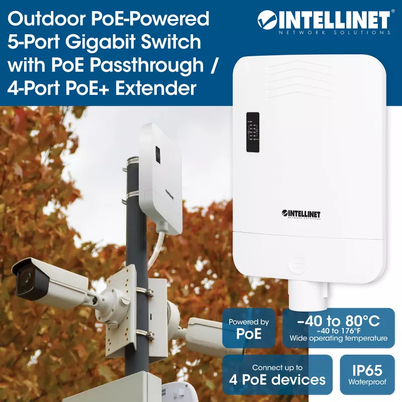 Przełącznik sieciowy Intellinet 509220 Gigabit Ethernet 5 portów PoE