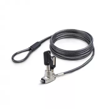 StarTech.com cienki Lock Noble Wedge® Slot Kompatybilny, 5ft (1.5m) Linka blokująca, Antykradzieżowe zabezpieczenie biurkowe do laptopa/notebooka, Odporna na przecięcie linka stalowa, Zamek na klucz