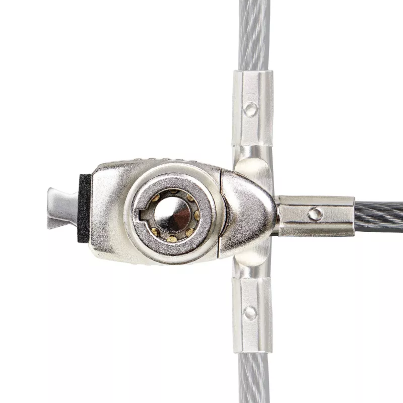 StarTech.com cienki Lock Noble Wedge® Slot Kompatybilny, 5ft (1.5m) Linka blokująca, Antykradzieżowe zabezpieczenie biurkowe do laptopa/notebooka, Odporna na przecięcie linka stalowa, Zamek na klucz