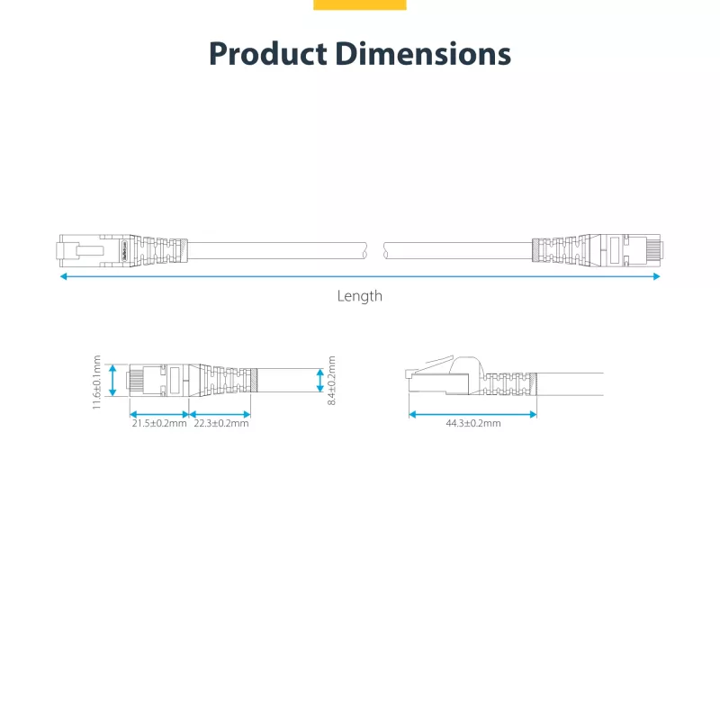 StarTech.com 2m niebieski kabel Ethernet Cat8, bezzaczepowa wtyczka RJ45, 25G/40G, 2000 MHz, 100 W PoE++, S/FTP, drut z czystej miedzi 26 AWG, LSZH, ekranowany przewód krosowy sieciowy z odciążeniami, testowany indywidualnie