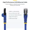 Kabel Ethernet StarTech.com 50 cm niebieski CAT8, Snagless RJ45, 25G/40G, 2000 MHz, 100W PoE++, S/FTP, 26AWG czysta miedź, LSZH, ekranowany kabel krosowy z odciążeniami, testowany indywidualnie