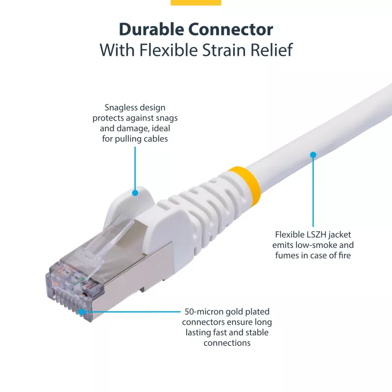 Kabel Ethernet StarTech.com 50 cm niebieski CAT8, Snagless RJ45, 25G/40G, 2000 MHz, 100W PoE++, S/FTP, 26AWG czysta miedź, LSZH, ekranowany kabel krosowy z odciążeniami, testowany indywidualnie
