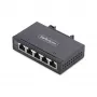 StarTech.com 5-portowy niezarządzalny przemysłowy switch sieciowy, 100/1000 Ethernet, montaż na szynie DIN/naścienny, wytrzymały gigabitowy switch IP30, -40°F-167°F, 9~60V DC, zgodny z TAA