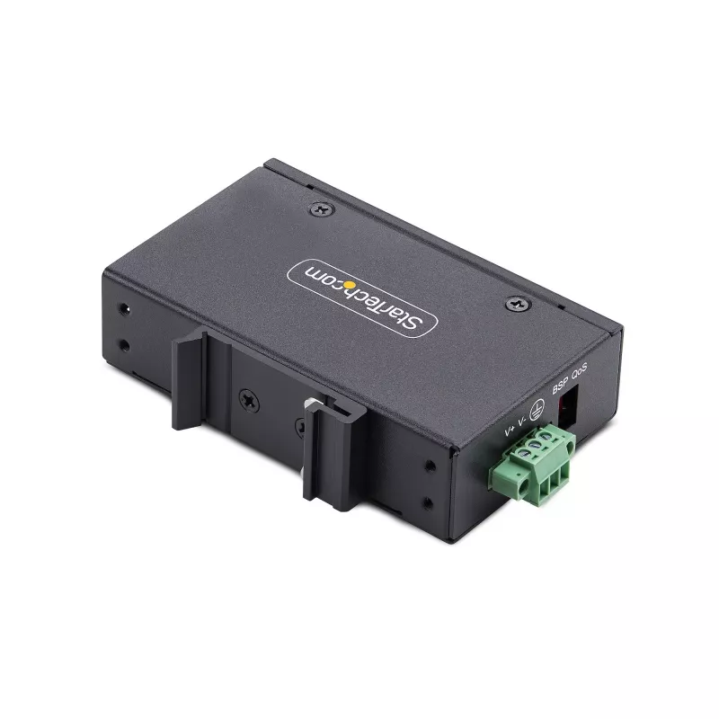 StarTech.com 5-portowy niezarządzalny przemysłowy switch sieciowy, 100/1000 Ethernet, montaż na szynie DIN/naścienny, wytrzymały gigabitowy switch IP30, -40°F-167°F, 9~60V DC, zgodny z TAA