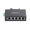 StarTech.com 5-portowy niezarządzalny przemysłowy switch sieciowy, 100/1000 Ethernet, montaż na szynie DIN/naścienny, wytrzymały gigabitowy switch IP30, -40°F-167°F, 9~60V DC, zgodny z TAA