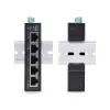StarTech.com 5-portowy niezarządzalny przemysłowy switch sieciowy, 100/1000 Ethernet, montaż na szynie DIN/naścienny, wytrzymały gigabitowy switch IP30, -40°F-167°F, 9~60V DC, zgodny z TAA