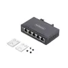 StarTech.com 5-portowy niezarządzalny przemysłowy switch sieciowy, 100/1000 Ethernet, montaż na szynie DIN/naścienny, wytrzymały gigabitowy switch IP30, -40°F-167°F, 9~60V DC, zgodny z TAA
