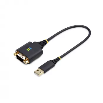 StarTech.com 1ft (30cm) adapter kablowya USB na RS232, zachowanie COM, wymienne nakrętki/śruby, USB-A na DB9 RS232, układ FTDI, ochrona ESD, Windows/macOS/Linux