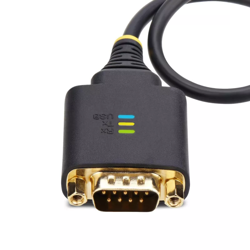 StarTech.com 1ft (30cm) adapter kablowya USB na RS232, zachowanie COM, wymienne nakrętki/śruby, USB-A na DB9 RS232, układ FTDI, ochrona ESD, Windows/macOS/Linux