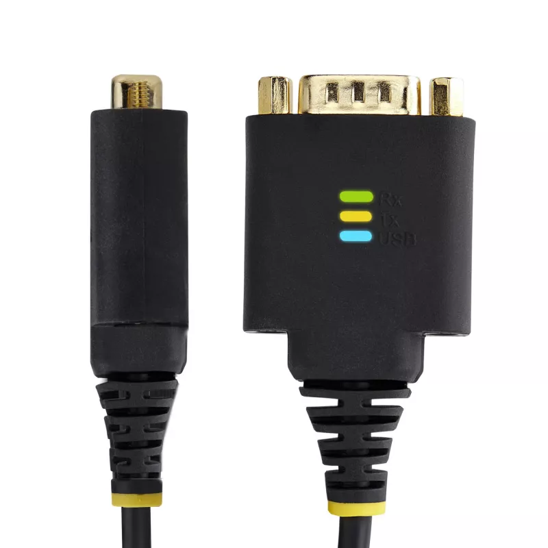 StarTech.com 1ft (30cm) adapter kablowya USB na RS232, zachowanie COM, wymienne nakrętki/śruby, USB-A na DB9 RS232, układ FTDI, ochrona ESD, Windows/macOS/Linux