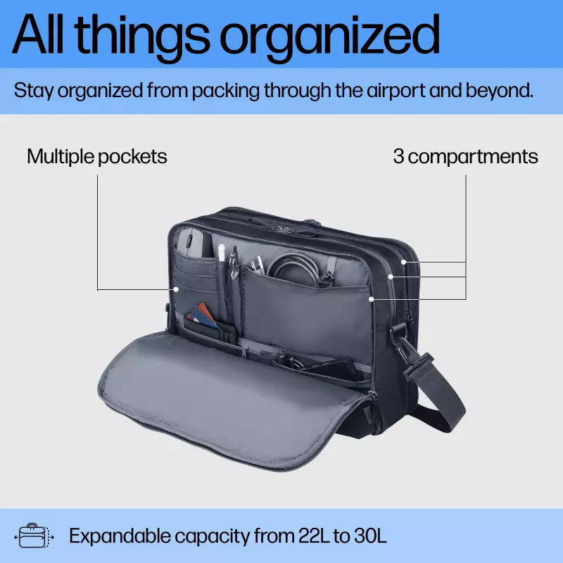 Torba na laptopa HP Travel Plus 22 l 16 cali Aktówka Monochromatyczna