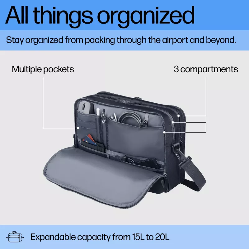 Torba na laptopa HP Travel Plus 15L 14-calowa Aktówka 820g Monochromatyczna