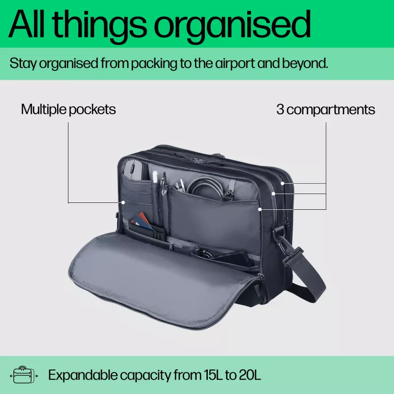 Torba na laptopa HP Travel Plus 15L 14-calowa Aktówka 820g Monochromatyczna